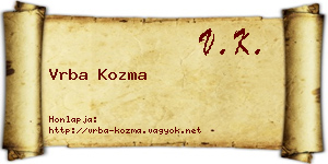 Vrba Kozma névjegykártya