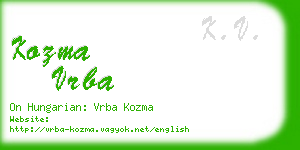 kozma vrba business card